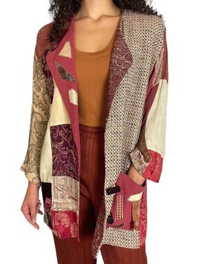 Vintage Doña Jessica Earthtone Patchwork Jacket